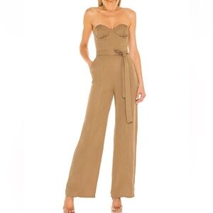 Cody Jumpsuit, Lovers and Friends, light brown jumpsuit, size M
